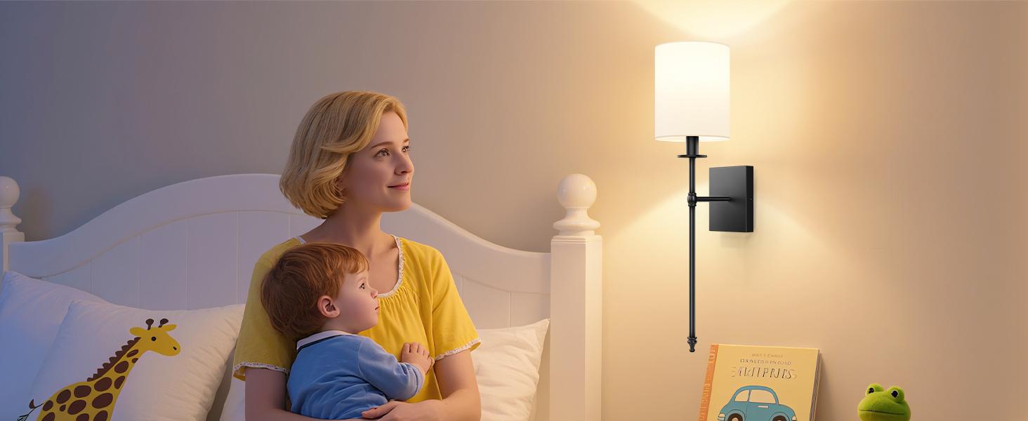 27 Inch Rechargable Wall Sconces Set of 2, Wireless Wall Sconces Lights with Remote, Not Hardwired Dimmable Gold Wall Lamps with White Fabric Shade for Bedroom, 2 Rechargable Bulbs Included