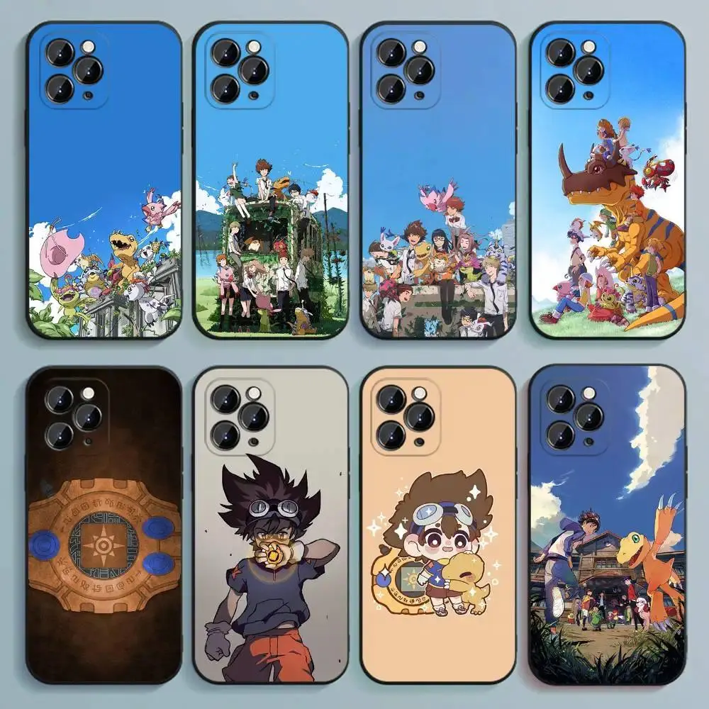 D-Digimon D-Digital Monster Anime Phone Case Soft Shockproof Protective Cover Compatible with iPhone 11-17 Pro Max/Plus & Samsung Galaxy S23-S25