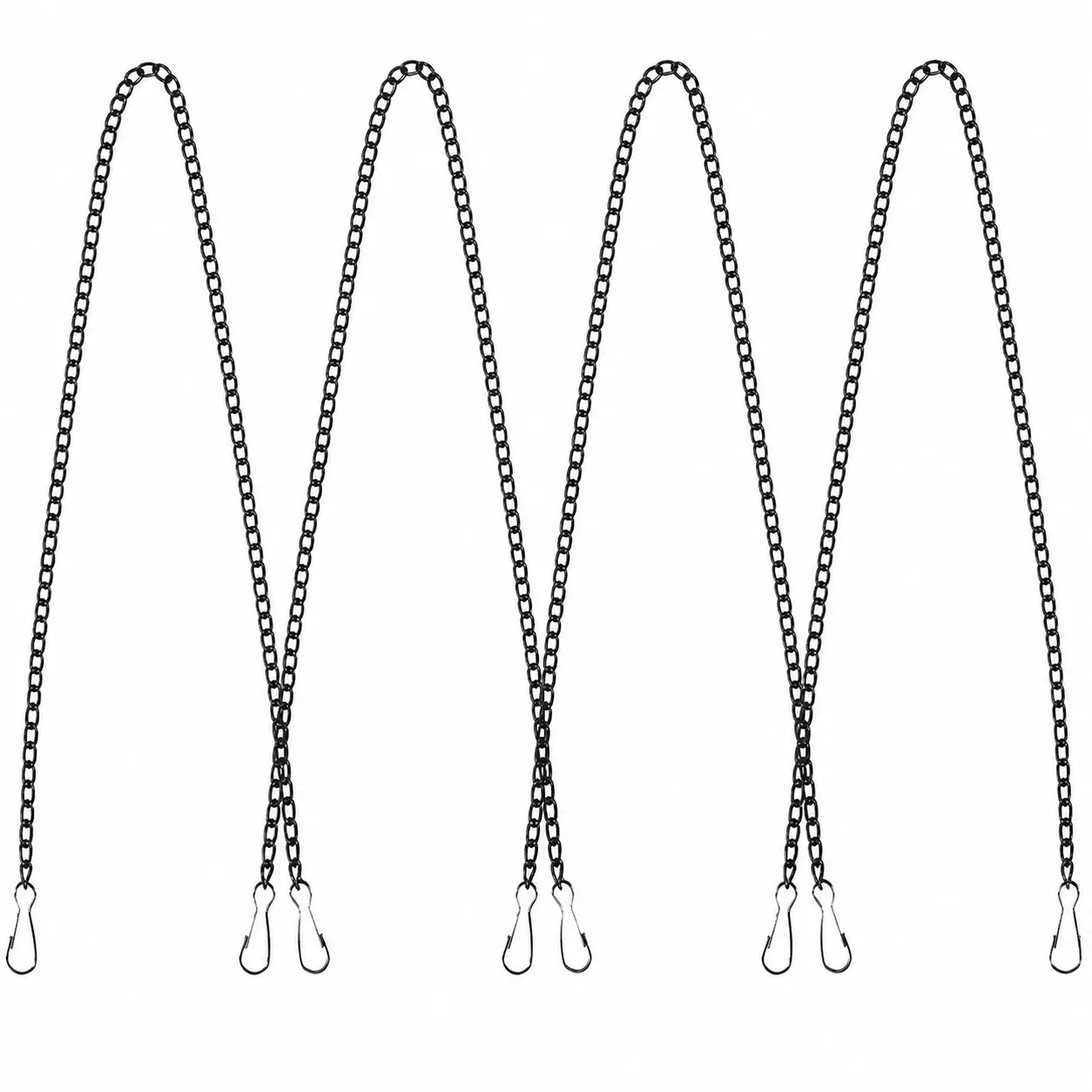Heavy-Duty 4-Pack Suction Cup Hooks with 50cm Stainless Steel Hanging Chain for Stained Glass Windows, Decorative Mirrors, and Picture Frames – Secure, Rust-Resistant, Easy Installation