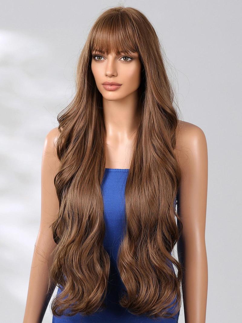 30 Inch Long Curly Wigs for Women, Gorgeous Fluffy Wigs with Bangs, Synthetic Full Machine Wigs for Party, Daily Use, Synthetic Fiber Wigs 30 Inch Long Curly Wigs for Women, Gorgeous Fluffy Wigs with Bangs, Synthetic Full Machine Wigs for Party, Daily Use, Synthetic Fiber Wigs