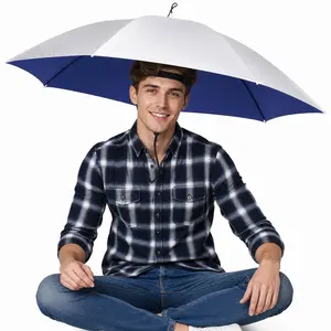 Umbrella Hat, 30 inch Fishing Umbrella Hat Hands Free Foldable UV Protection Umbrella Cap Adjustable Headwear for Fishing Golf Camping Beach Gardening Sunshade Outdoor
