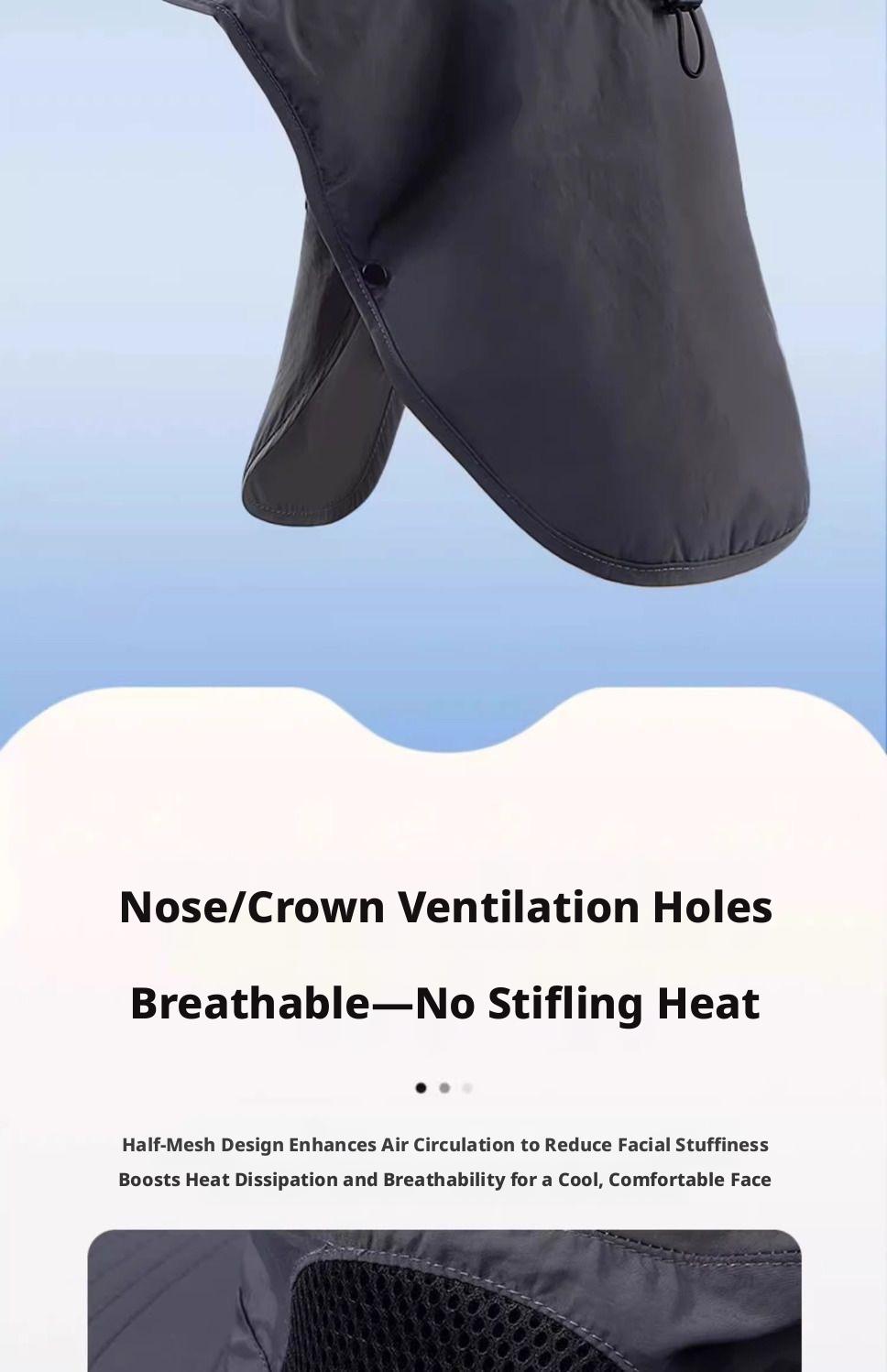 Fisherman's hat, summer sun protection hat for men and women, outdoor hiking hat, fishing face-shielding and neck-protecting integrated hat, wide-brimmed sun hat