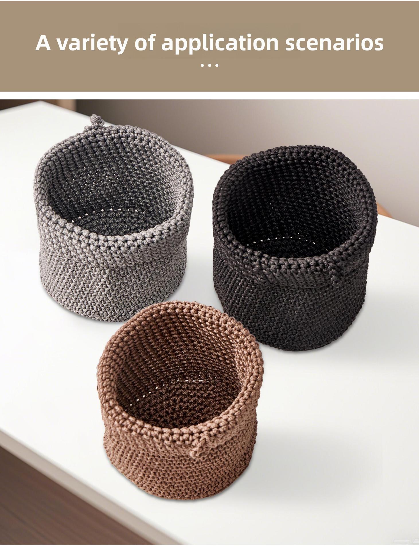 Bohemian wall hanging handmade storage basket, ice silk thread knitted fruit net bag