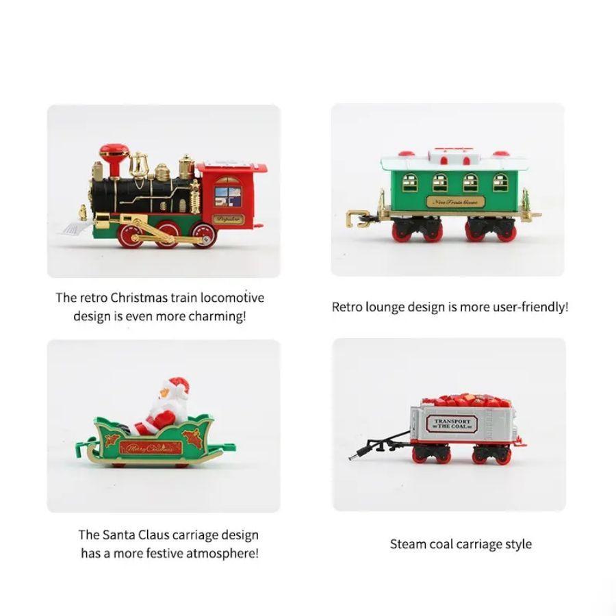 Electric Train Toy, 1 Set Electric Train Toy with Sound & Light, Festival Gift Toy, Santa Claus Decoration Gift, Holiday Gift