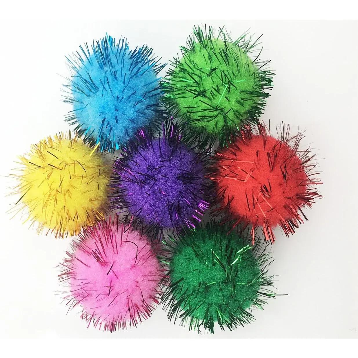 30 count  Color Sparkle Balls 's Favorite  Tinsel Pom Poms Glitter