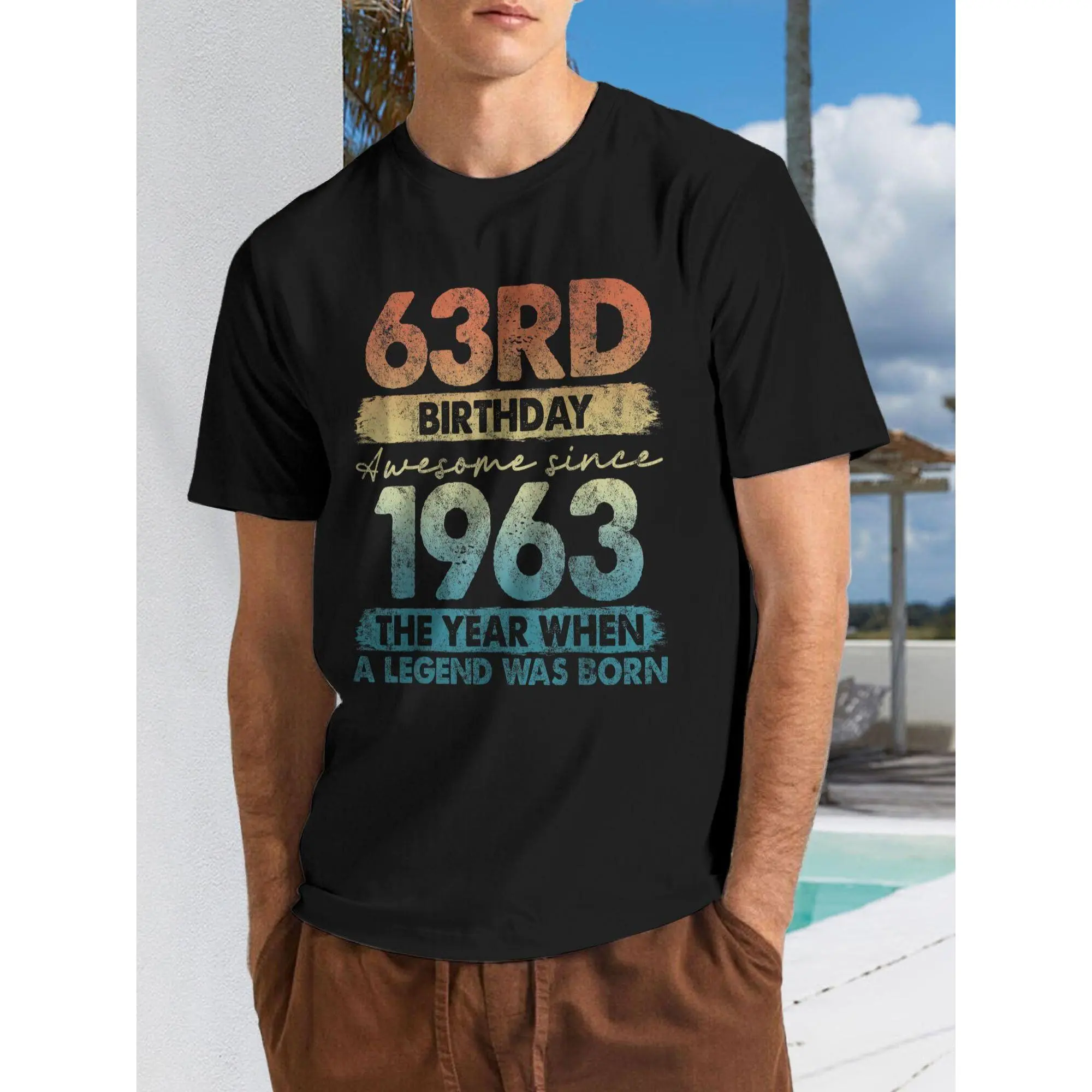 63-Year-Old Presents Vintage 1963 Limited Edition T-Shirt for 63Rd Birthday - Graphic Tees for Men, Men'S T-Shirts, Vintage Graphic T-Shirts