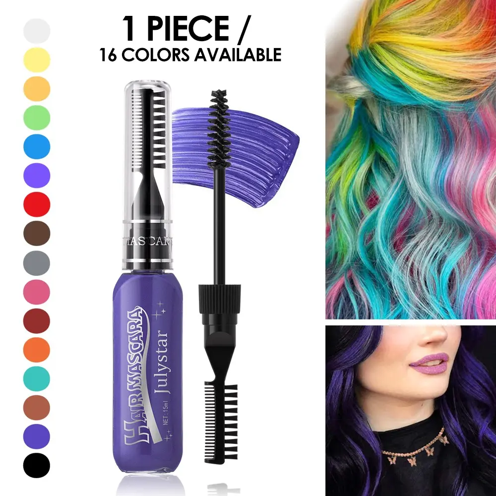 One-Step Hair Mascara, Easy-Use Temporary Hair Color Comb, 16 Colors, Portable Waterproof Hair Dye Stick, Home & Party Use, 2026 New, Hairdye