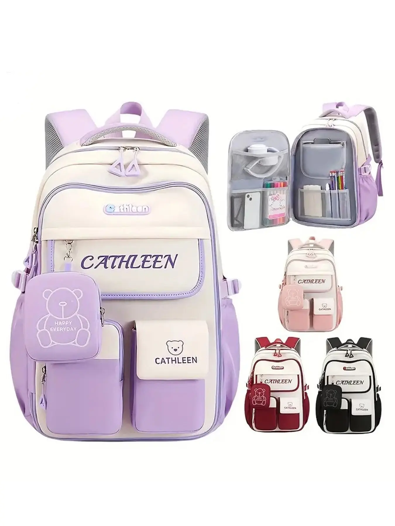 Large-capacity student backpacks, solid color casual backpacks, multi-compartment travel bags, popular versatile simple backpacks, simple and versatile commuting suitable for students to go to school, etc.