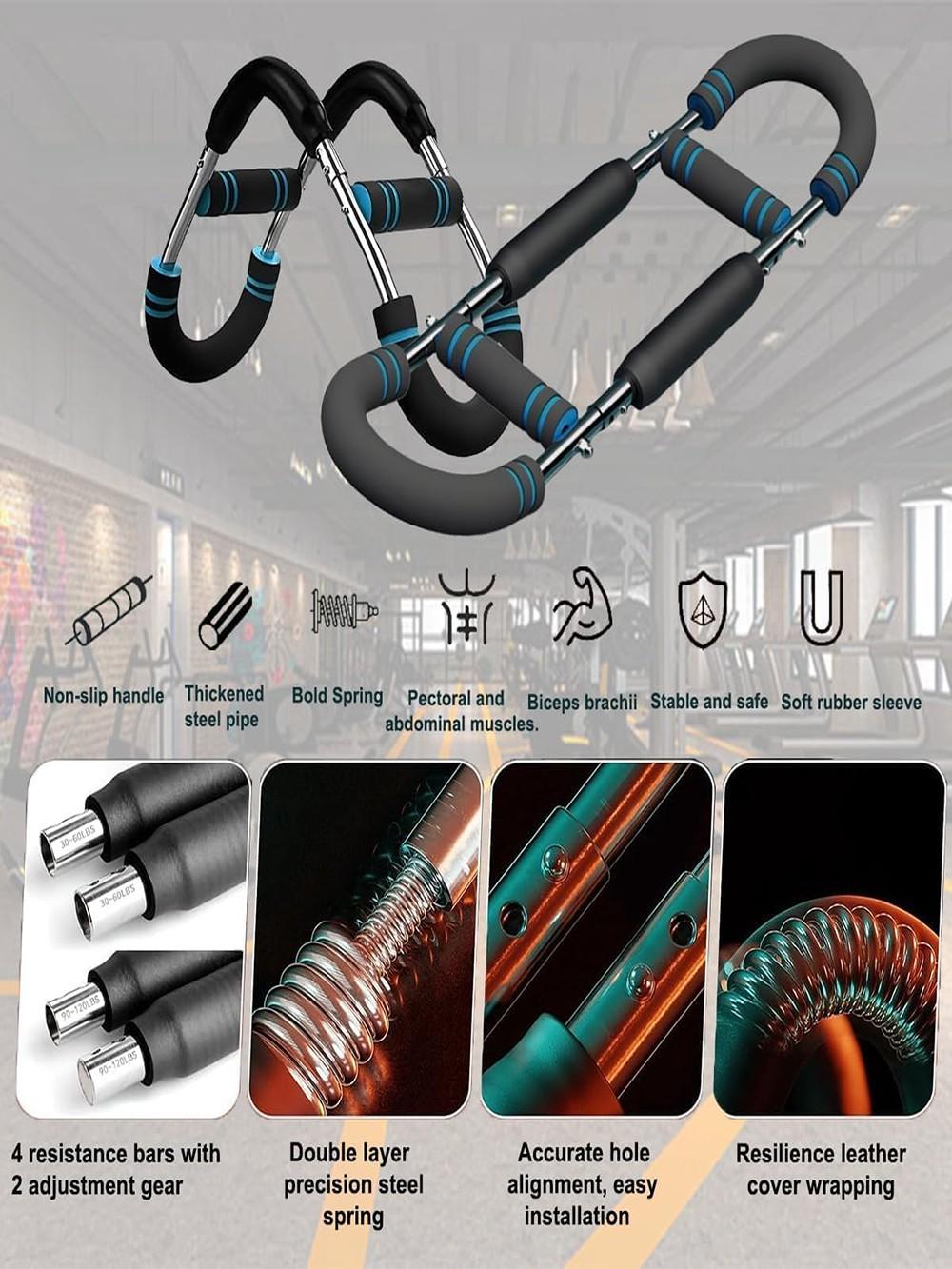 60-100lb Adjustable Power Twister Bar, Portable Detachable Fitness Machine for Home & Gym, Chest Shoulder Forearm Exerciser, 2026 New Pro Twister Arm Muscle Trainer