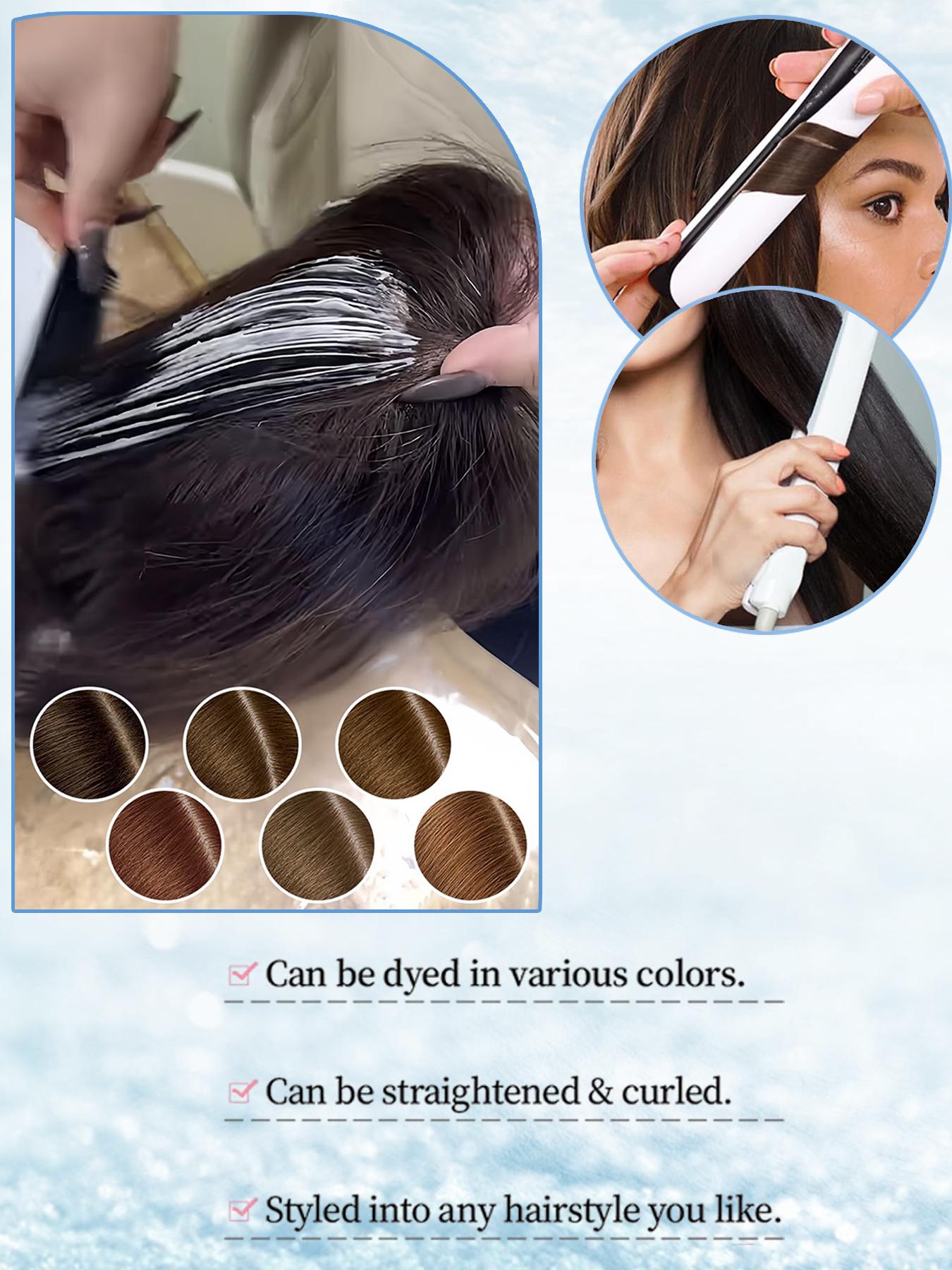 100% Real Human Hair Wig Topper, Natural Looking Hair, Medium Length 16-18 Inches, Lightweight Breathable Lace, Handmade 3x4 Area, Suitable for Women