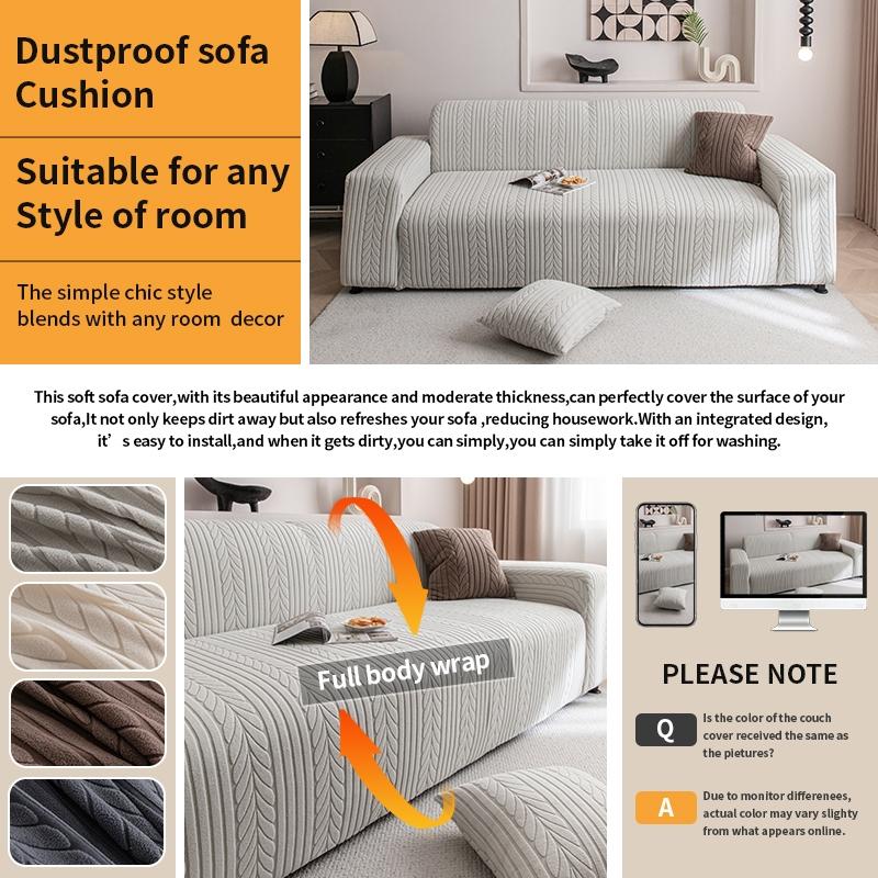 High-Density Thickened Sofa Cover with Leaf Pattern, Easy-Clean Pet-Resistant Protector, Durable Furniture Protection, Universal Sofa Protector