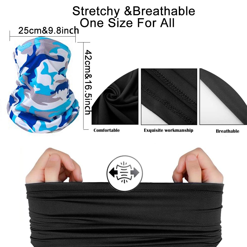 Outdoor Sports Neck Gaiter (9 Counts/set), UV Protection Neck Wrap, Breathable Sun-resistant Face Mask, Breathable Face Cover for Men & Women, Sports & Outdoor Accessories