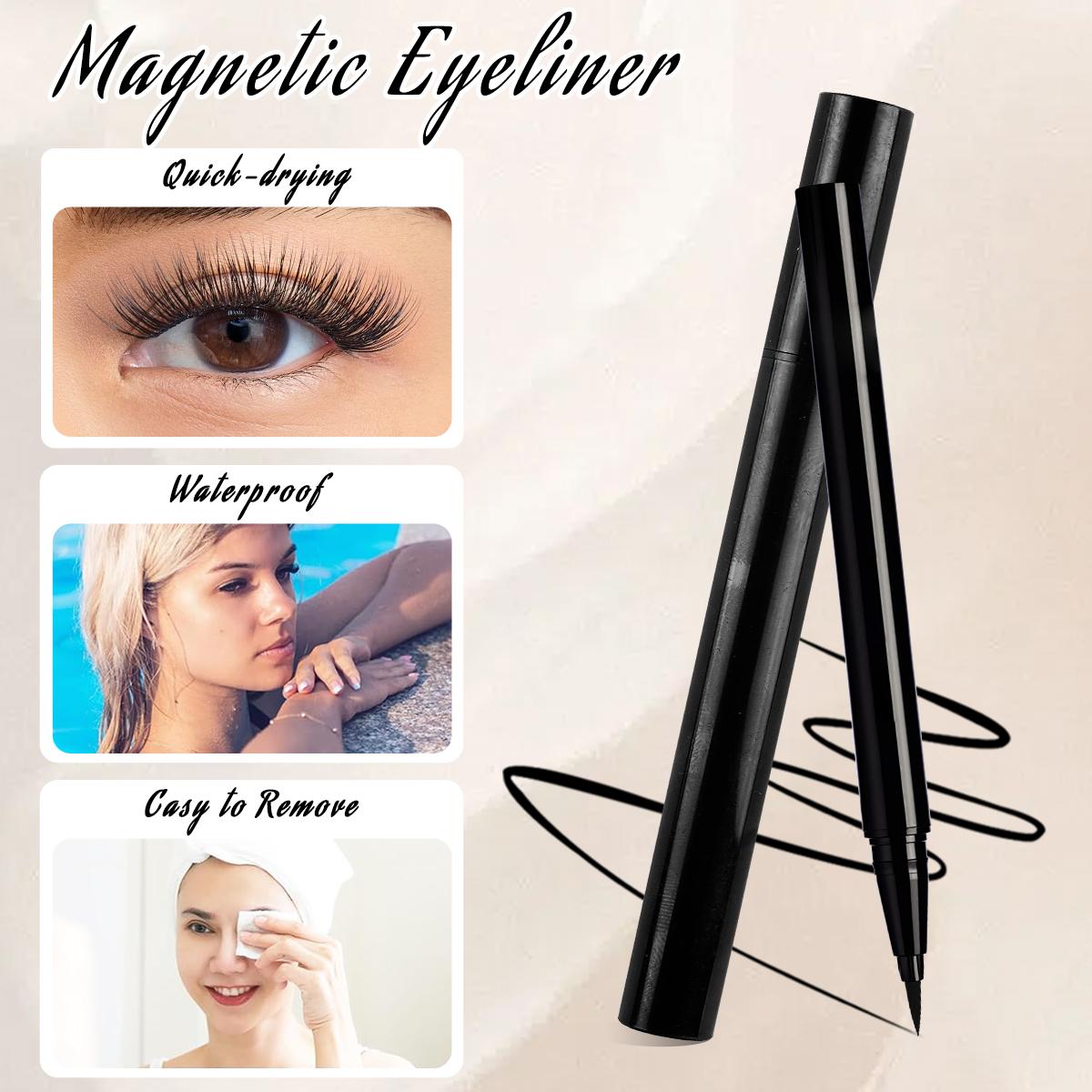 Magnetic Eyelashes with Applicator, 1 Box Reusable No Glue Needed False Eyelashes with Eyeliner & Applicator, Eye Makeup Product for Women, Cosmetic, Lashes, Eyelashes, Glueless Lashes