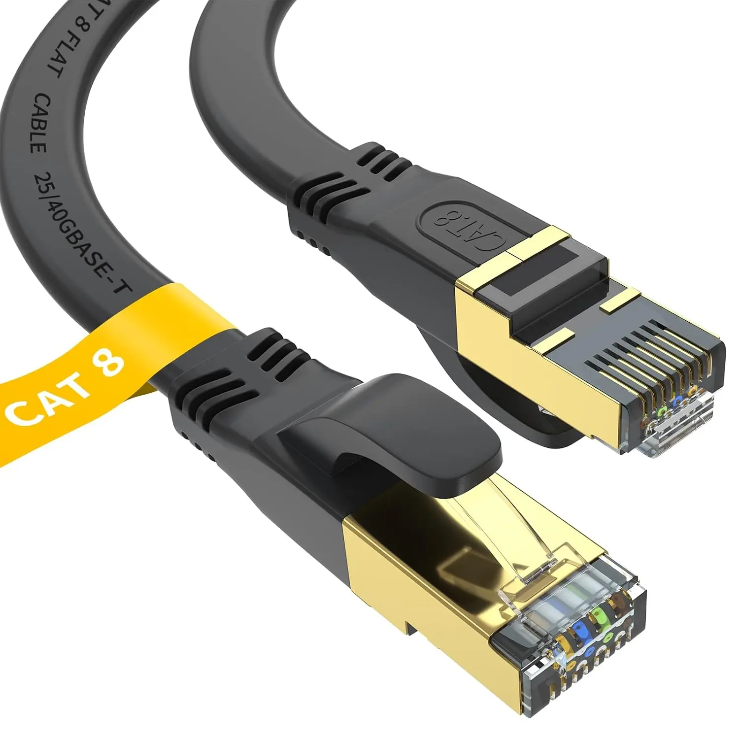 8 Ethernet  6 FT, Outdoor&Indoor High Speed Heavy Duty Network LAN Internet ,SFTP  Plated RJ45 40Gbps 2000Mhz Patch Cord, for Modem/Router/Gaming, Than Cat7/Cat6/Cat5-White