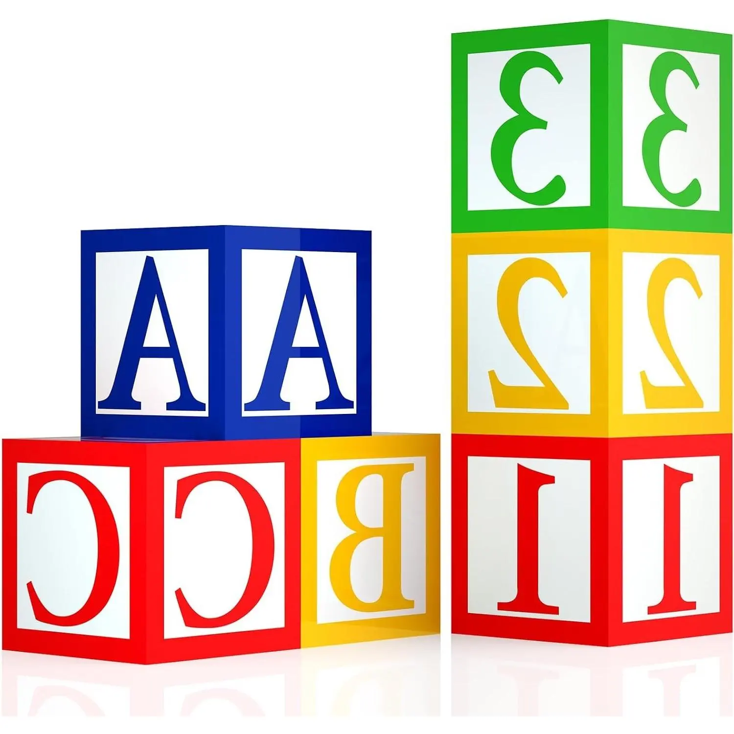 6 Pcs ABC 123 Party Decorations Back to School Alphabet Party Favor Balloon Boxes Block Boxes Birthday Decor for School Baby ShowerGift