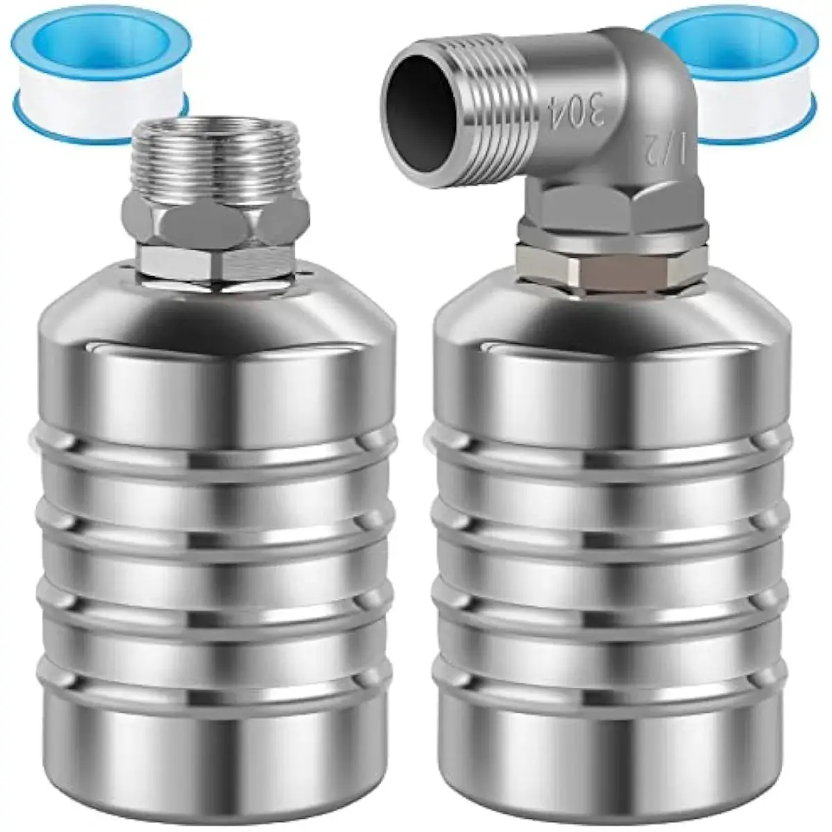 2 Pack Water Level Control 2Pcs Float Valve 304 Stainless Steel Mini Floating Ball Valve Auto Shut OFF Upper/Side Water Intake Safe Water Tank