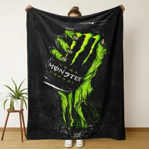Monster Energy Throw Blanket, Claw Monster Logo Fleece Blanket, Cozy Home Decor Gift, Soft & Warm, Perfect for RelaxingMonster Energy Blanket Monster Energy Throw Blanket Monster Logo Blanket Monster Claw Blanket Monster Energy Gift Energy Drink Blanket