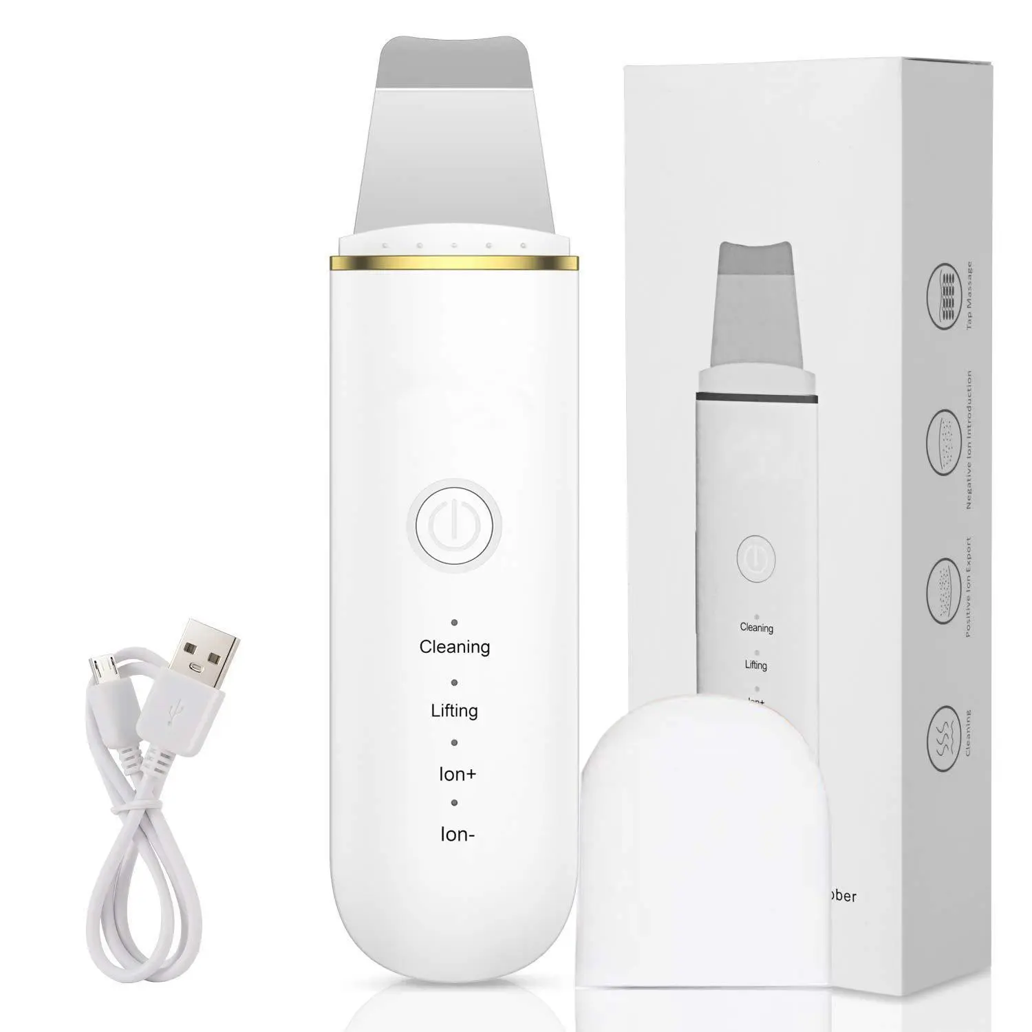 Rechargeable Ultrasonic Peeling Machine, Home Beauty Instrument, Pore Cleanser Face Exfoliator, Blackhead Remover Gift for Women