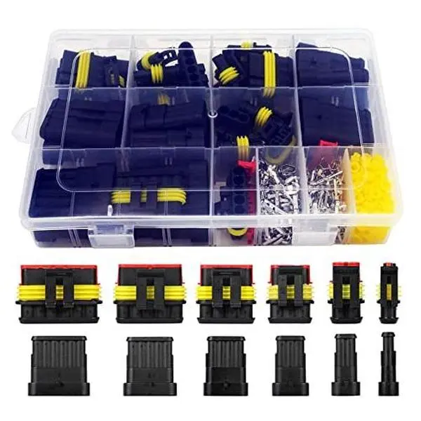 Waterproof Automotive Electrical Connectors Quick Connect and Disconnect Wire Connector Terminals 1/2/3/4/5/6 Pin Connectors Kit