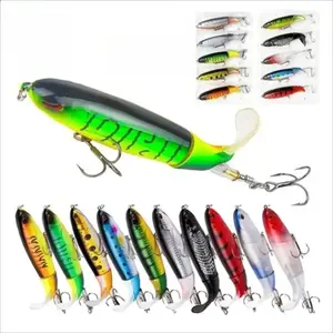 5/10Pcs Whopper Plopper Fishing Lures, realistic hard swimbaits fitted with sharp hooks. Durable and highly attractive to fish, great for both freshwater and saltwater angling.