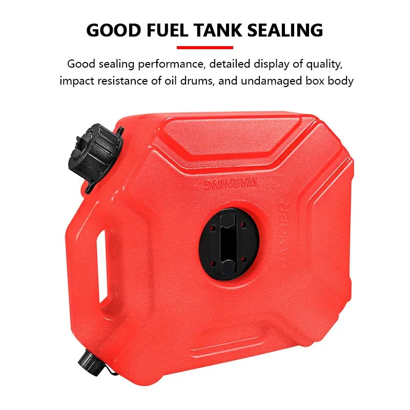 5L Lockable Motorcycle Spare Fuel Tank, Portable Explosion-Proof Gasoline Can Body, Box Body, Leak-Proof Emergency Oil Tank for Off-Road/long-Distance Riding