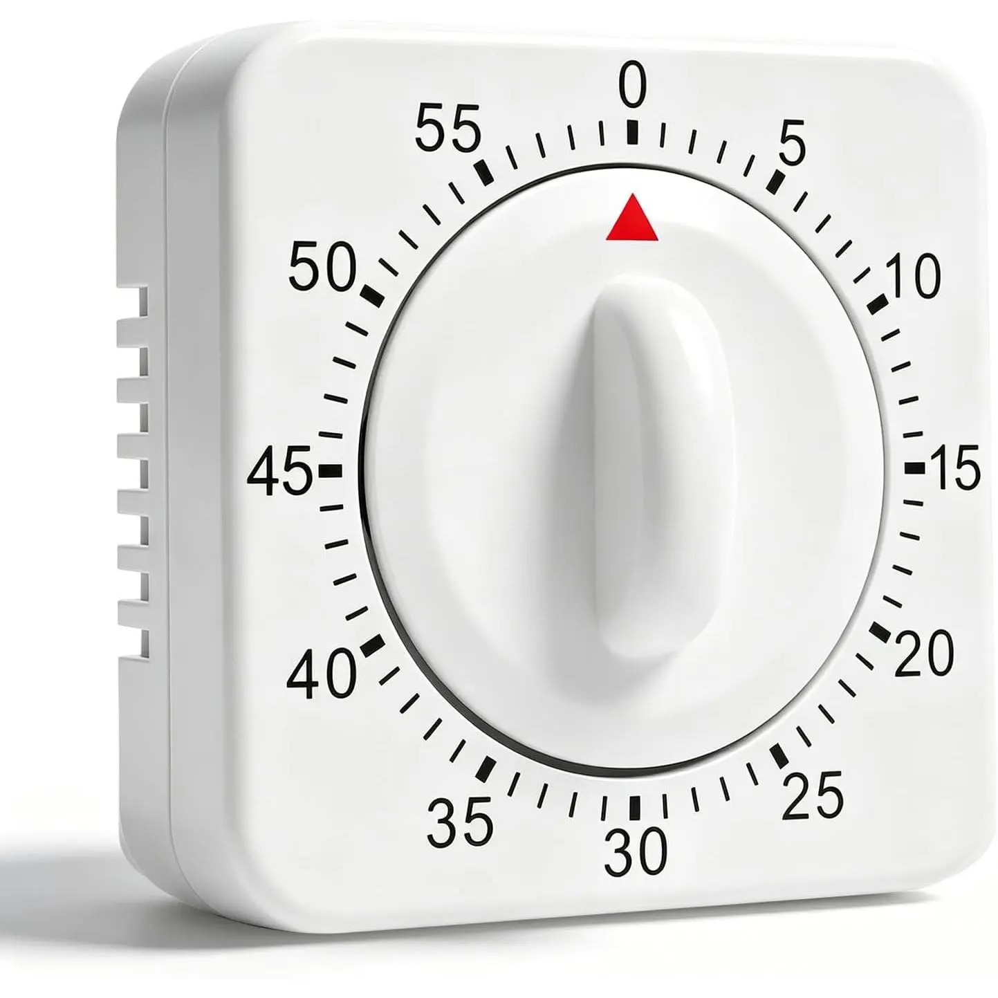 60 Minute Mechanical Kitchen Timer - Visual Wind Up Timer Clock with Loud Alarm - No Batteries Required, Magnetic Backing for Classroom, Home, Study and Cooking (White)Gift