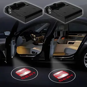 2pc Car Door Emblem Light Welcome HD Projector Lamp, for Seat Leon Fr Arona 5f 1p Ibiza 6L 6j Arosa Ateca Altea Cupra, Auto Decoration