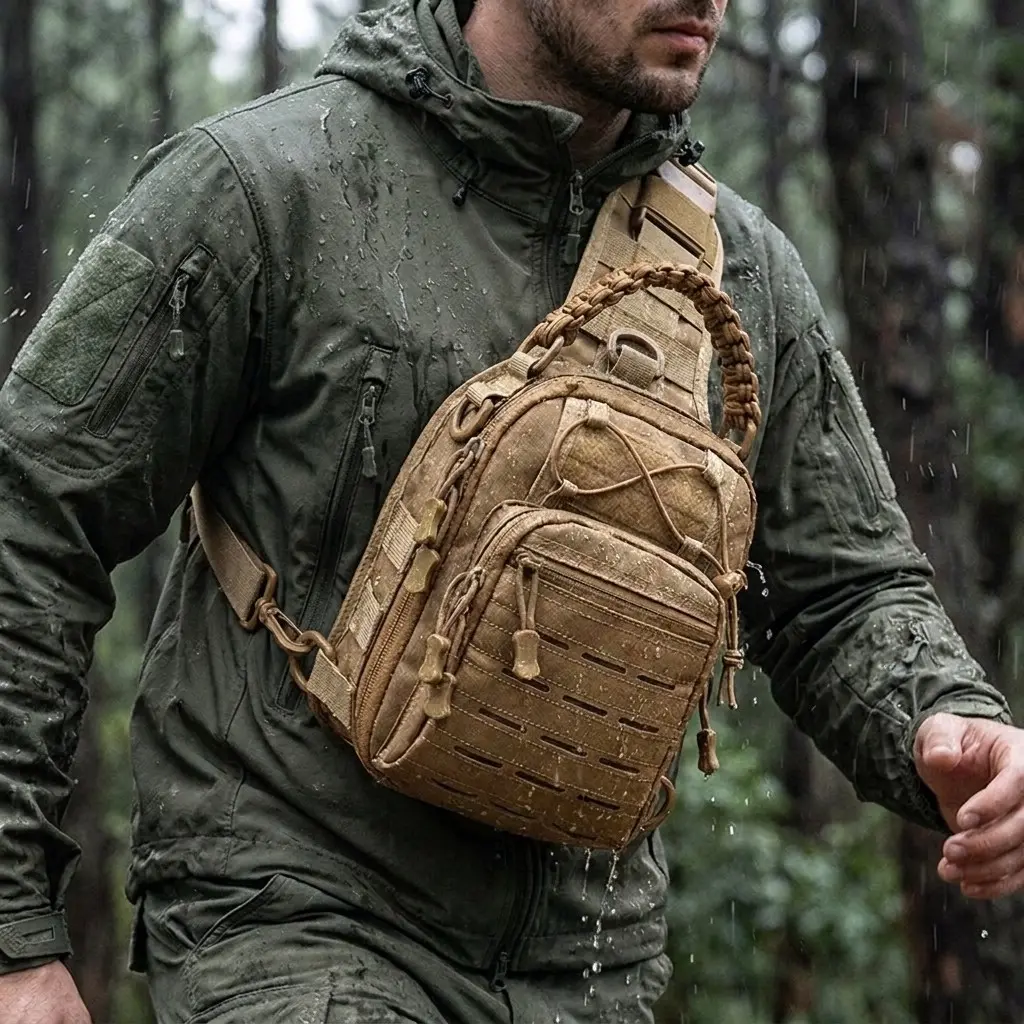 Tactical Multi-Functional Chest Pack, Waterproof Durable, Ideal for Outdoor Cycling, Survival Training, Tactical Training