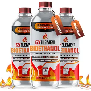 Bioethanol Fireplace Fuel 3x1 Liter - Cleaner-Burning Bioethanol Fuel for Tabletop Fireplaces & Fire Pits, Indoor Outdoor Decorative Ethanol Fireplace Fuel