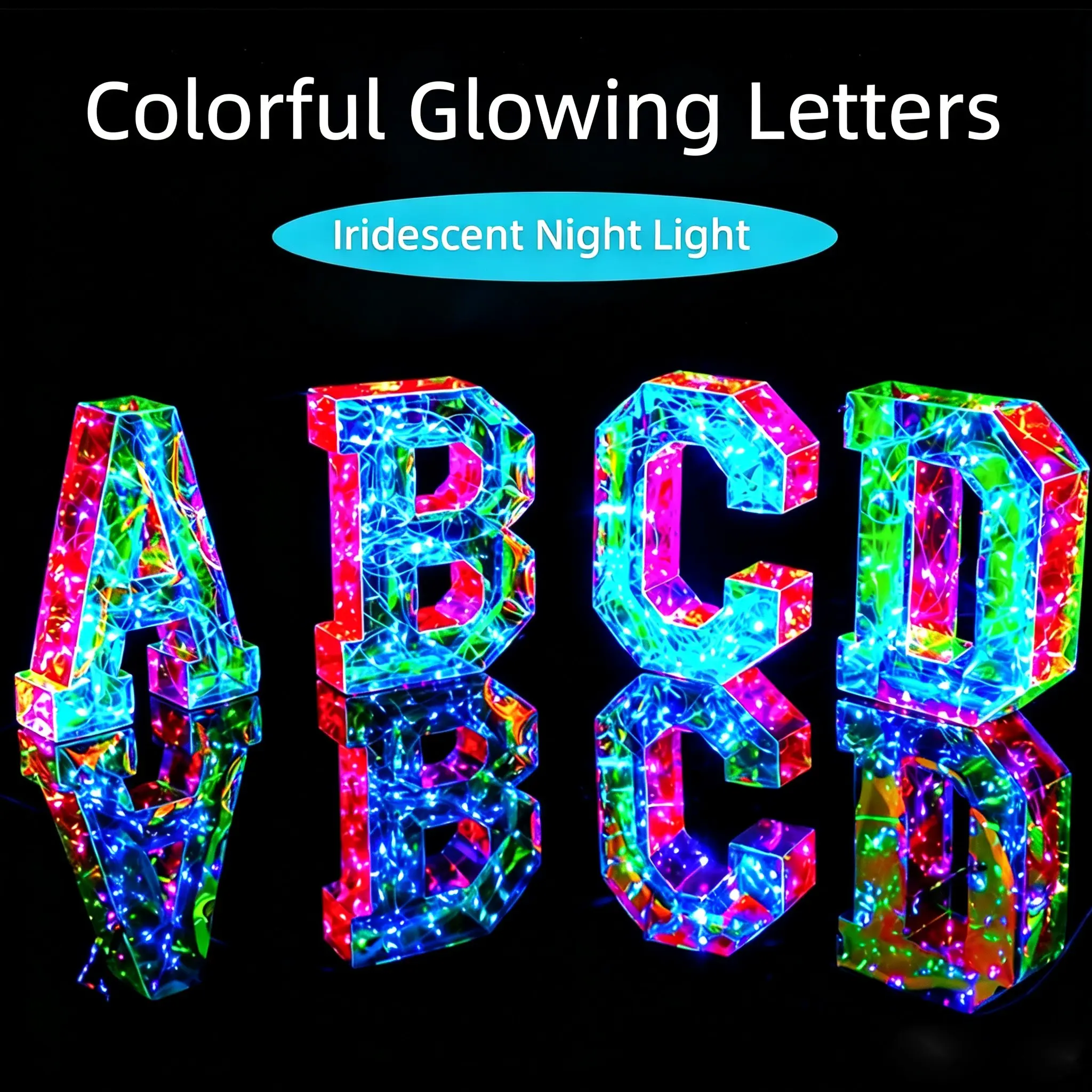 Light-Up Number & Letter Alphabet Colorful Letter Lights Small Letters with Lights Sign Lights for Boy Girl Kids Gift Bedroom Decor Night Led Lighted
