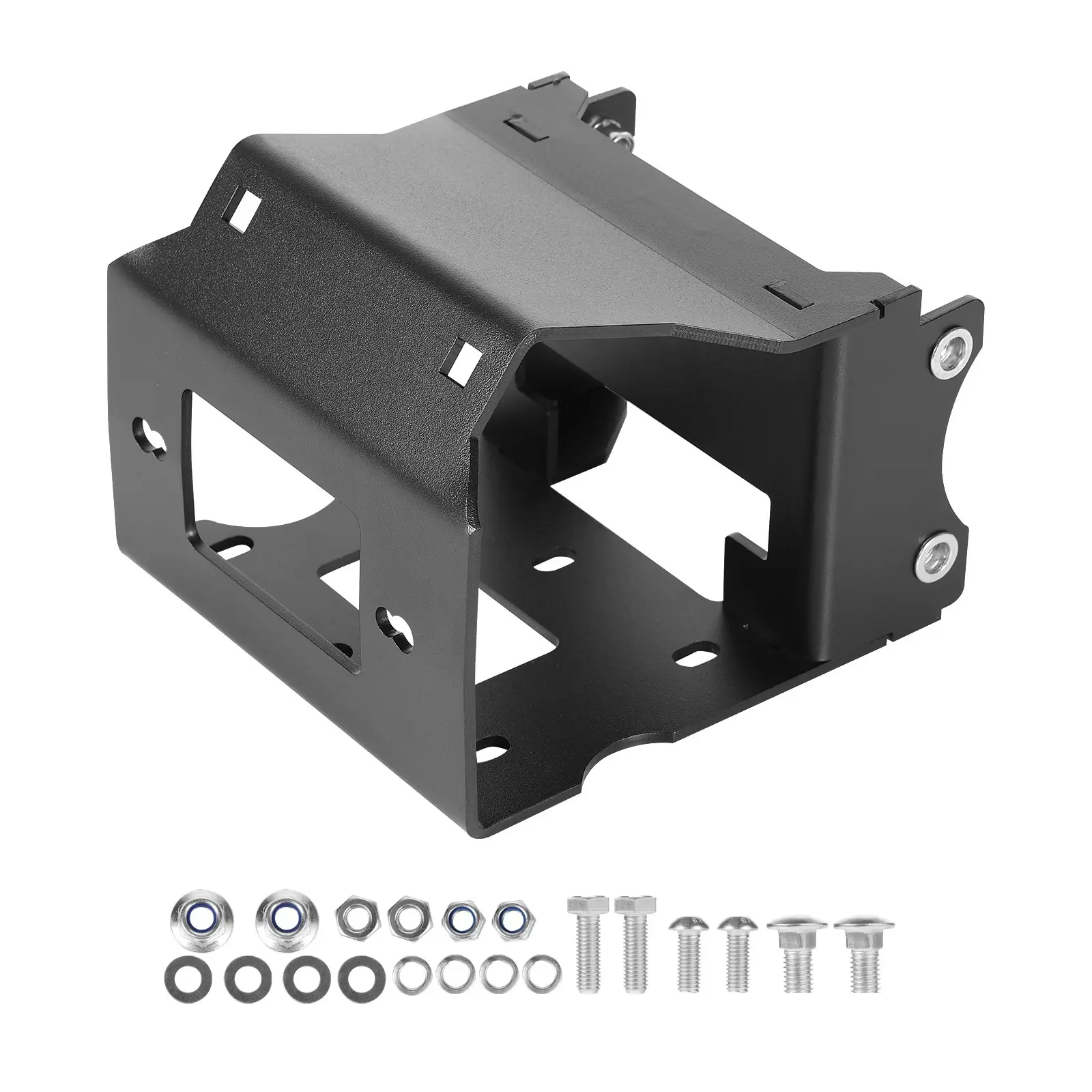 【Black Friday】VEVOR 2-Hole Corrosion-Resistant Metal Winch Mount - Powder Coated Steel, Quick Install, 2000-3600lbs Capacity, Receiver Hitch Reduces Friction, Fits 2009+ Select Polaris Sportsman, Ideal for Off-Road, Emergency Rescues, Mud and Sand Recover