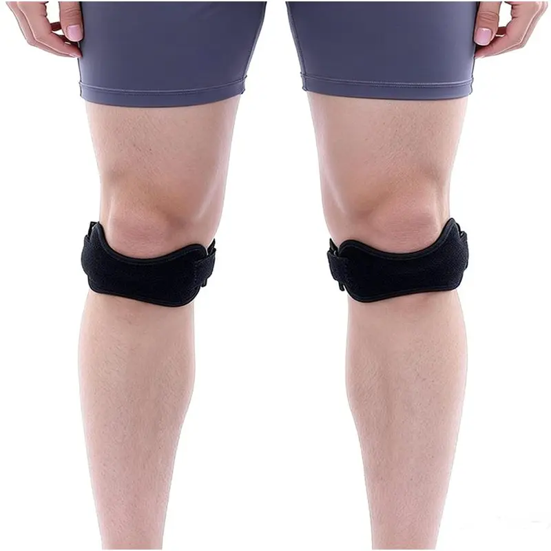 outdoor sports Knee Braces for Women and Men, Patella Tendon Knee Strap, Adjustable Non-Slip Knee Patella Band Stabilizer Knee Brace for Jumpers Knee, Basketball, Volleyball, Jogging (2, Black)