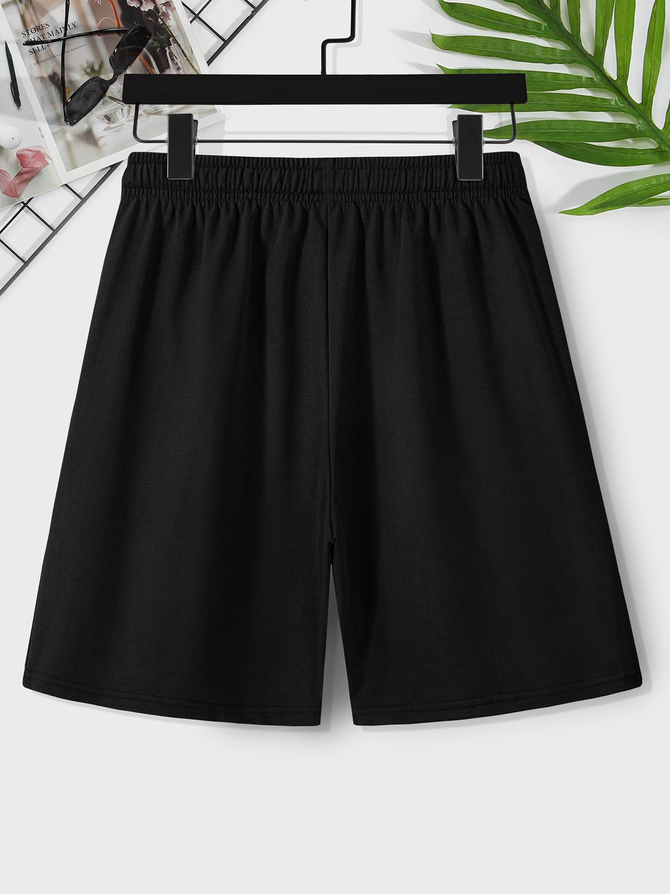 Emo Outfits Men's Stylish Cross Graphic Drawstring Shorts, Regular Fit Casual Breathable Elastic Waist Straight Leg Shorts, Summer Clothes, Shorts for Men, Mens Streetwear Clothing, Menswear, Cross Print Shorts