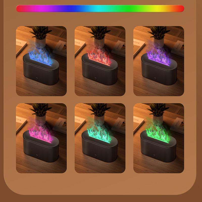 USB Powered Dual Function Aromatherapy Diffuser, Flame Design Air Humidifier with Timer & Auto Shut-Off Function, Home & Bedroom Humidifier, Usb Humidifier Machine