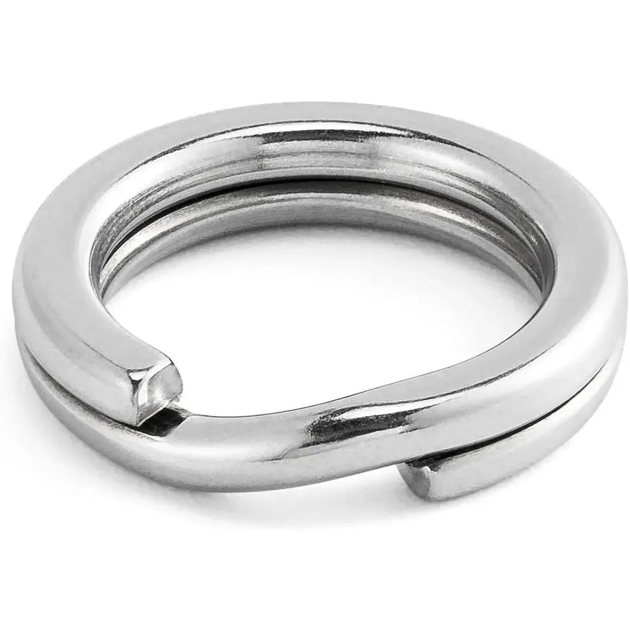 100-Pack Fishing Split Rings Stainless Steel Lure Rings, 9-400LB Hyper Wire Fishing Ring Heavy Duty Flattened Freshwater Saltwater Terminal Tackles Lure Solid Snap Ring Connectors