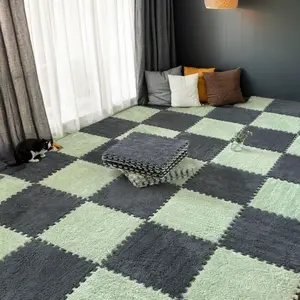 20-Piece Floor Mat Set, Plush Foam Interlocking Square Carpets, Soft Game Mats for Home Game Room Decor, Elegant Carpet Tiles