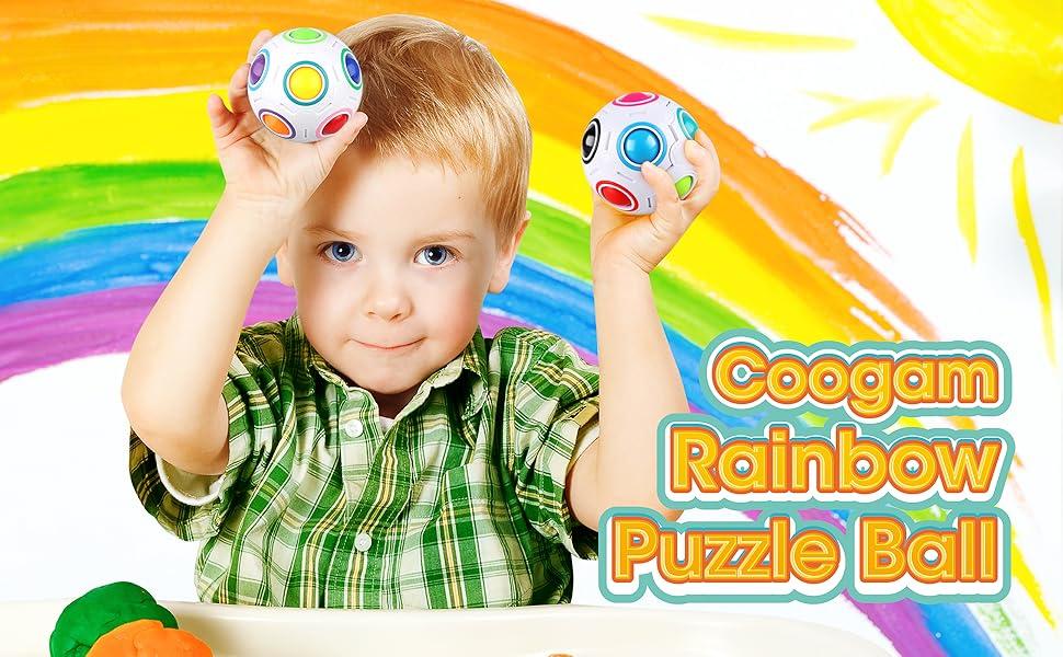 Rainbow Puzzle Ball with Pouch Color-Matching Puzzle Game Toy Stress Reliever Magic Ball Brain Teaser for Kids and Adults, Children, Boy, Girl Holiday