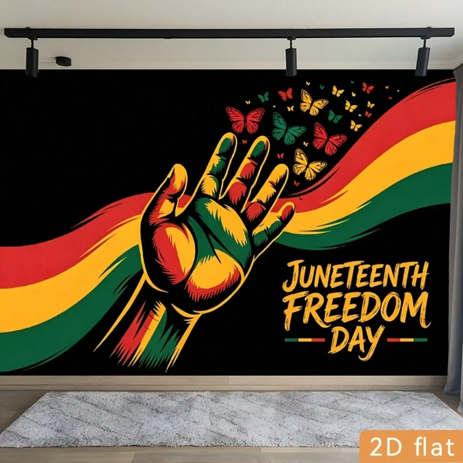 Juneteenth Freedom Celebration Polyester Tapestry - Decorative Room Home Decor, Vibrant Prints, Lightweight, Durable Banner, Cultural Gift, Memorial Day Party Photo Background for Photographers, Indoor-Outdoor Wall Hanging