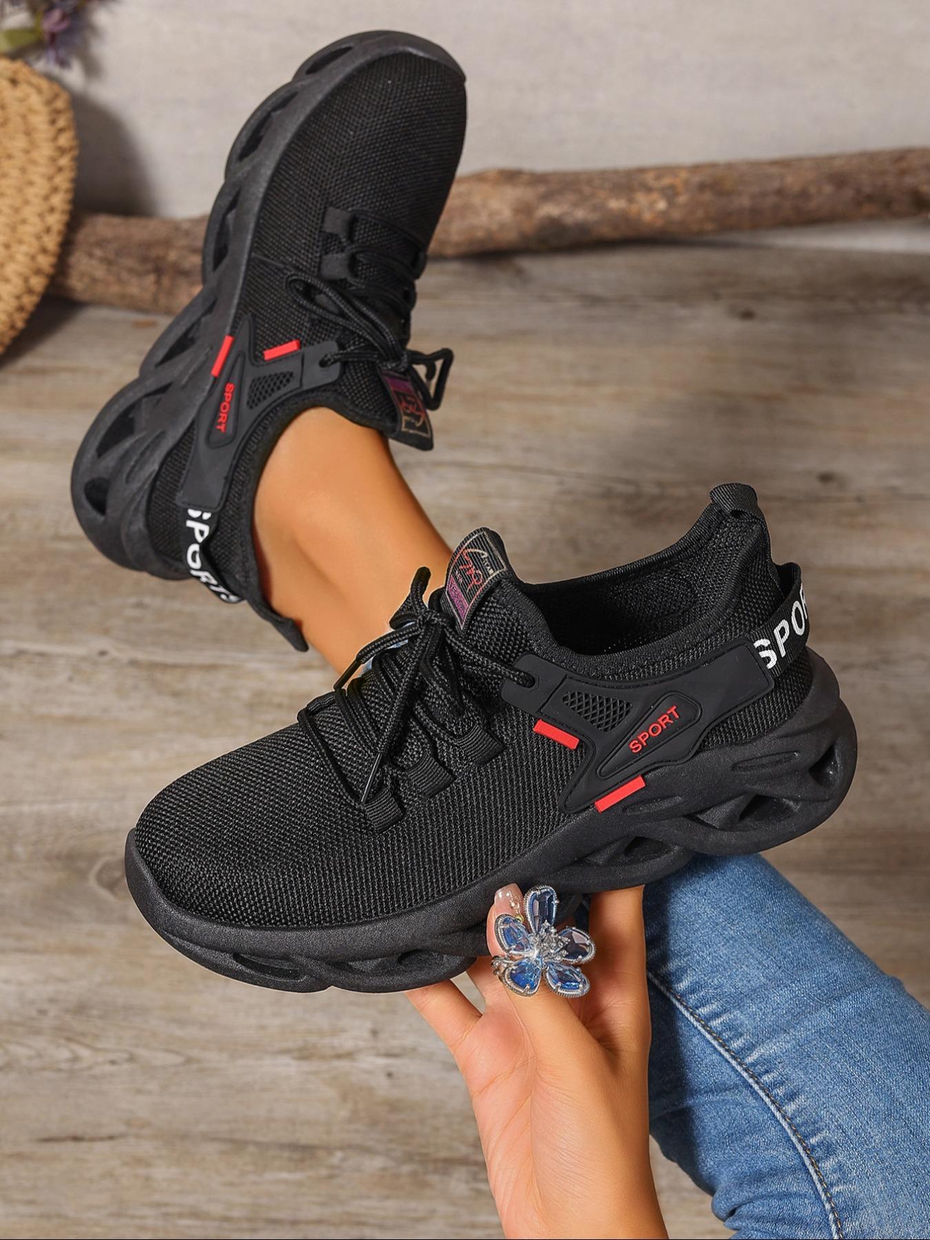 Women's Fashionable Lace Up Low Top Sneakers, Casual Comfortable Breathable Sports Running Shoes, All-match Round Toe Chunky Sneakers for Daily Life, Sporty Running Shoes