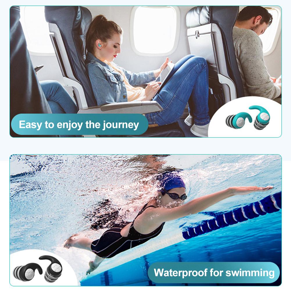 Silicone Noise Cancelling Earplugs Noise Filter Sleep Swimming Waterproof Three Layer Mute Earplugs wireless in-ear earbuds esrbuds audio earphone bluetooth-compatible  wireless earphone music video