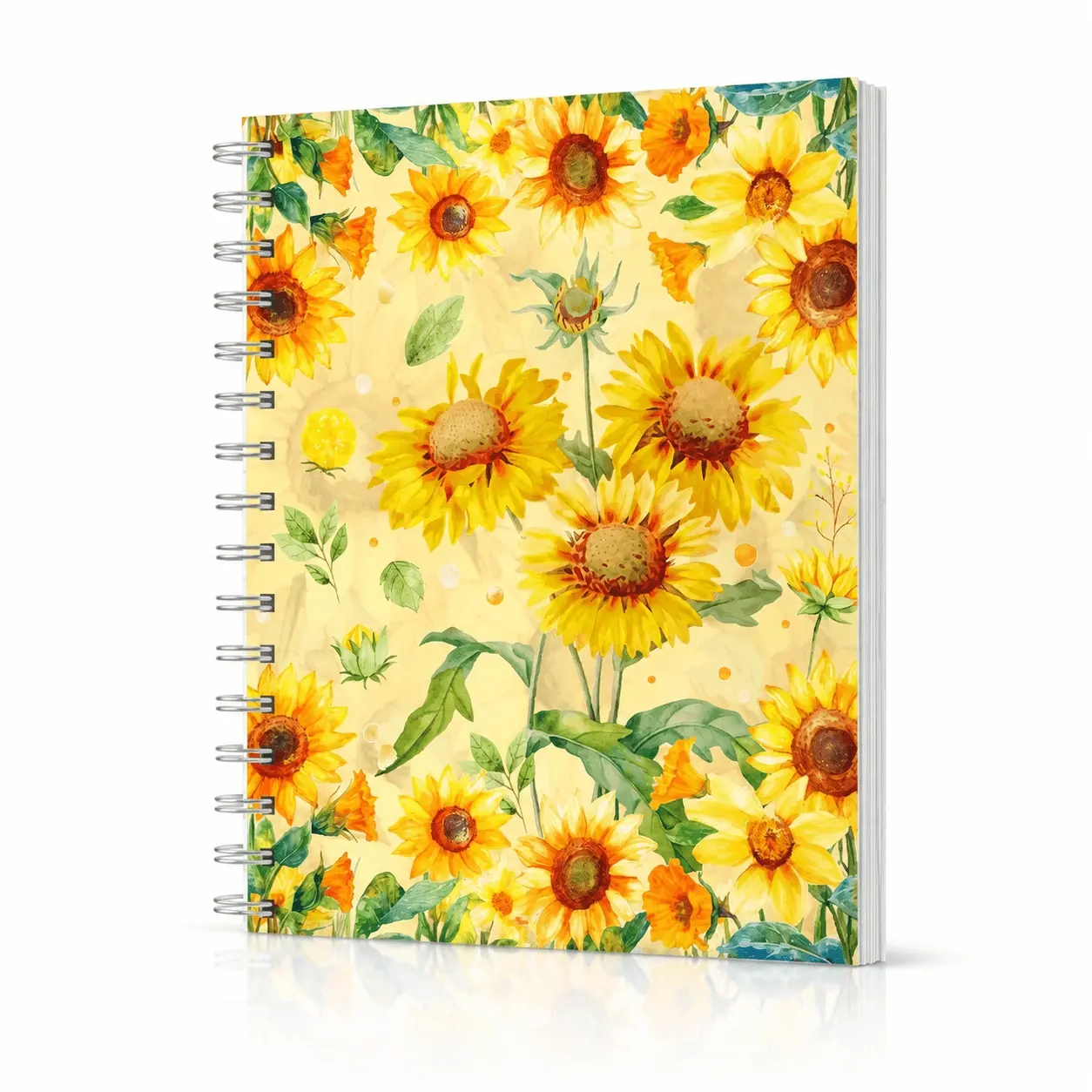 2PCS A5 Sunflower Butterfly Spiral Notebook with 90 Pages, 20×16cm Double-sided Printed Cover Magazine, Cute Floral Back-to-school Stationery Gift, Suitable for University Classes, Office Notes and Daily Inspiration Scribbles