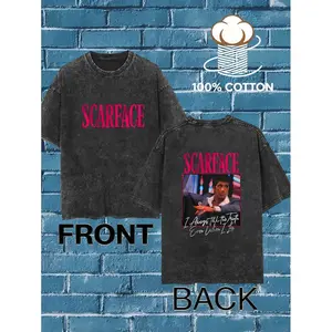 Scarface Always Tell The Truth Even When I Lie Vintage Washed Tshirt Tony Montana Tshirts Men Oversized T Shirts, Streetwear Fashion, Graphic Tee, Vintage Design, Classic Print, Highquality Print, Durable Construction, Pop Culture Apparel,