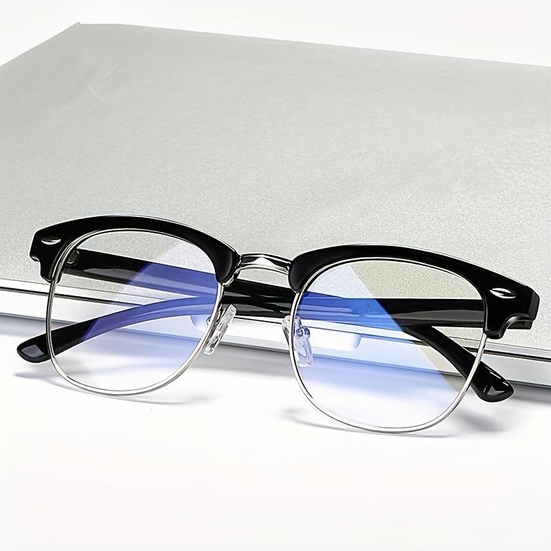 Unisex Anti-Blue Light Glasses, Lightweight Metal Frame Eyewear with Eye Strain Relief, Y2K Minimalist Style for Work, Gaming, Everyday Screen Use