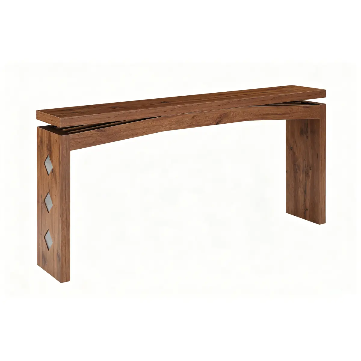 Modern Extendable Wood Grain Rectangle Console Table - 62.2"L x 11.81"W x 30.71"H Standard Height, Reinforced Legs, Retractable Top, Hallway/Entryway Console for Living Room Indoor Furniture, Modern Console Table, Hallway Table