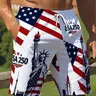 Men's Independence Day themed swim trunks, flag print beach shorts, 250th Anniversary Independence Day casual beach shorts, quick-drying lightweight summer swimwear with pockets, Pockets Swimming Shorts