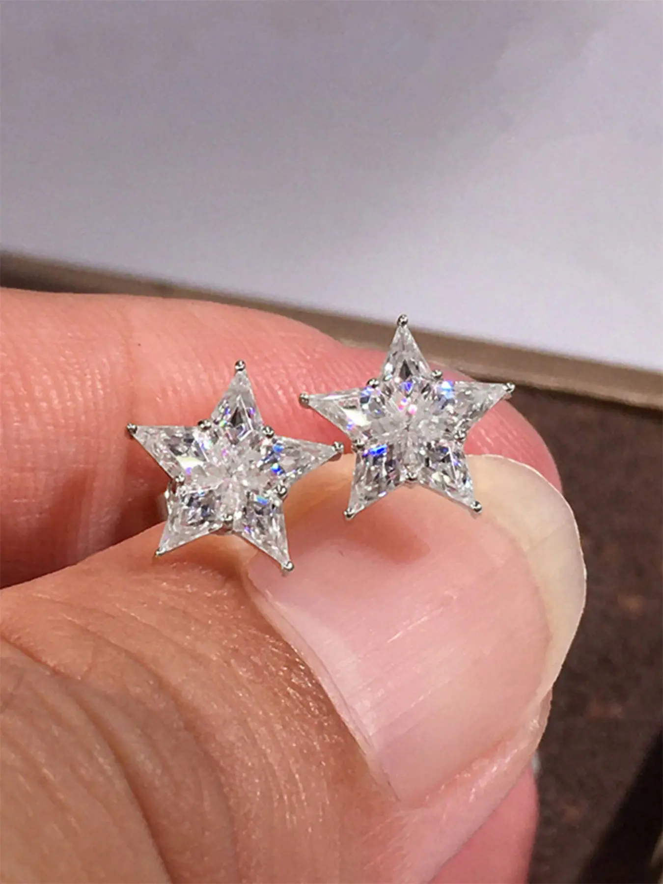 1 Pair Elegant Star Shaped Stud Earrings For Women For Wedding Engagement Anniversary Party Jewelry Trendy Jewelry Valentine's Day Gift Fashionable Jewelry Accessories