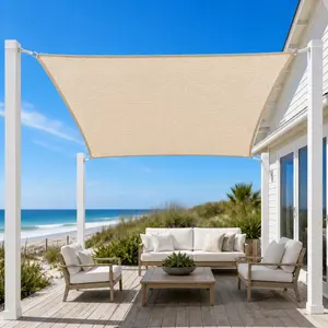 5' x 8' Beige Straight Edge Sun Shade Sail, Rectangle Awning Outdoor Shade Cloth Pergola Cover UV Block Fabric- Customized