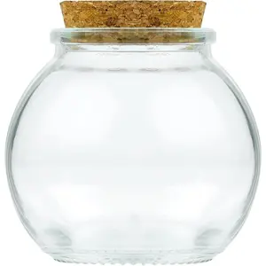 Small Jars Round Glass Bottle with Cork Lid, 100ml Wedding Candy Sand Keepsake Jar, for Home DIY Art Crafts Wedding Party Supplies Festive Decorations(Round)