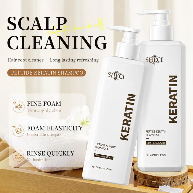 Net Cleansing Protein Keratin Anti-Dandruff Shampoo, Deep Scalp Care for Oily and Frizzy Hair, 500ML Liquid Formula, No Alcohol or Aerosol
