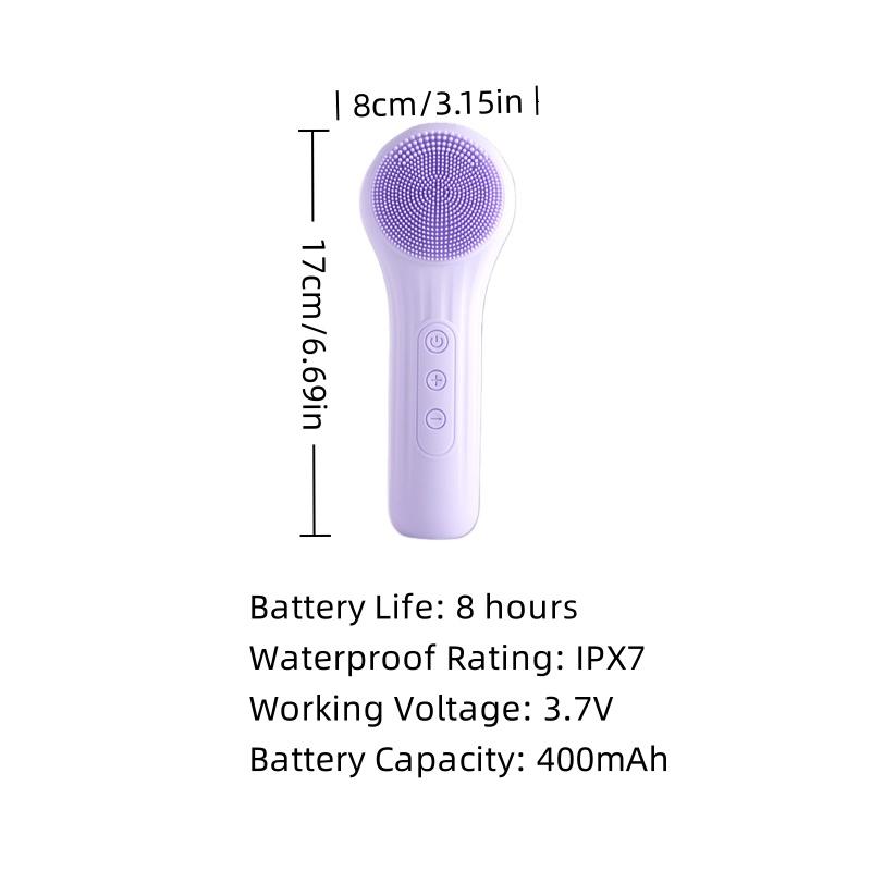Multifunctional Electric Facial Cleansing Brush, Rechargeable Waterproof with Heating Massage and Ultrasonic Vibration, Silicone Face Cleaner，Perfect for at-home and travel skincare, an ideal holiday gift.